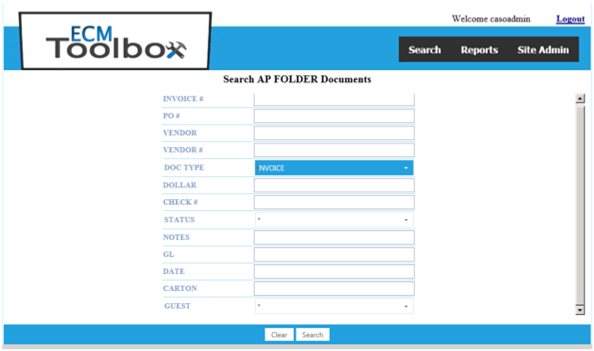 ECM Toolbox Guest View Search